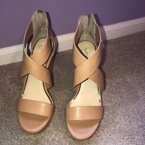 Nude Wedge Heels